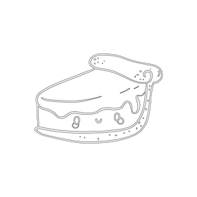 Kawaii pie black and white clipart