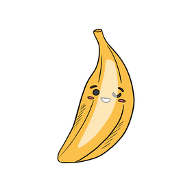 Kawaii banana clipart