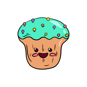 Kawaii cupcake clipart
