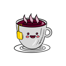 Kawaii tea clipart