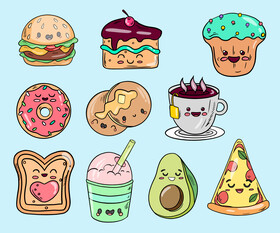 Kawaii food vector