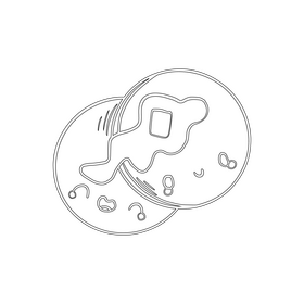 Kawaii pancake black and white clipart