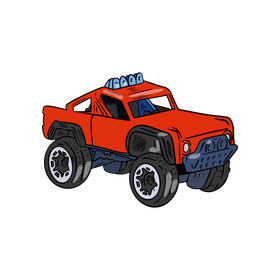 Red pickup truck car clipart