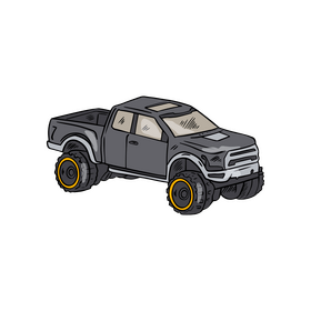 Gray pickup truck car clipart