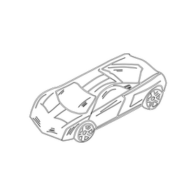Coupe car black and white clipart