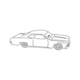 Coupe car black and white clipart