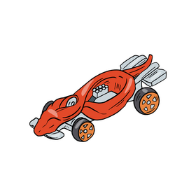 Red racing car clipart