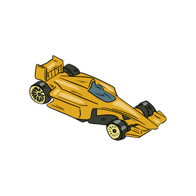 Yellow racing car clipart