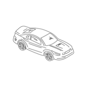 Coupe car black and white clipart