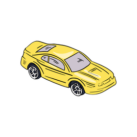 Yellow coupe car clipart