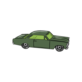 Green vintage car clipart