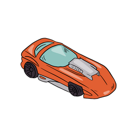 Orange sports car clipart