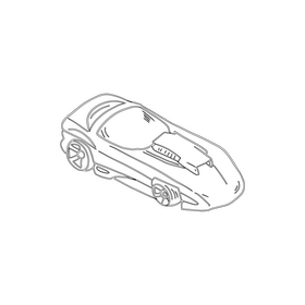 Sports car black and white clipart