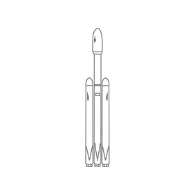 Rocket black and white clipart
