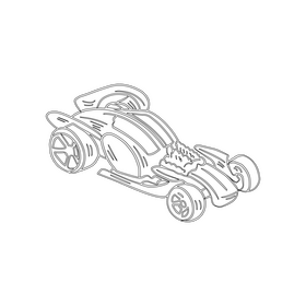 Racing car black and white clipart