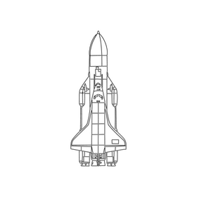 Rocket astronomy cartoon black and white clipart