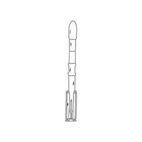 Rocket cartoon black and white clipart