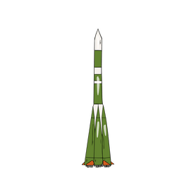 Green rocket drawing clipart