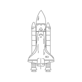 Rocket black and white clipart free download