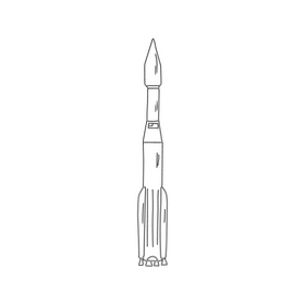 Rocket black and white clipart