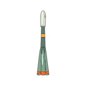 Green rocket clipart