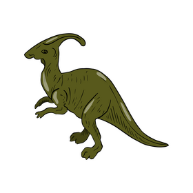Parasaurolophus dinosaur cartoon clipart