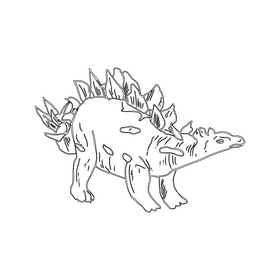 Dinosaur black and white clipart