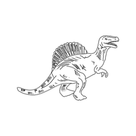 Spinosaurus dinosaur black and white clipart