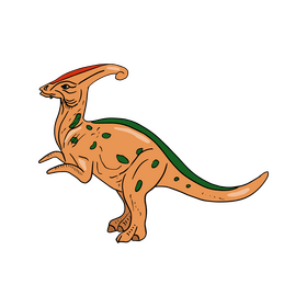 Parasaurolophus cartoon dinosaur clipart