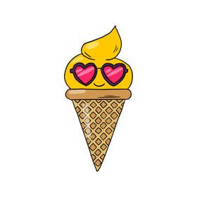 Cute kawaii ice cream clipart