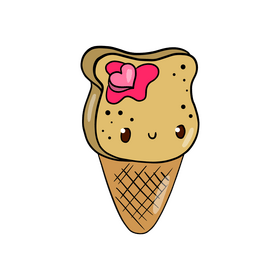 Cute kawaii ice cream clipart