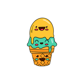 Kawaii ice cream cartoon clipart