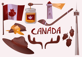Canada icon set vector