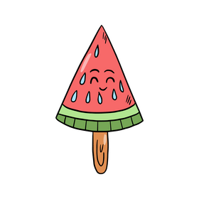 Watermelon kawaii ice cream clipart