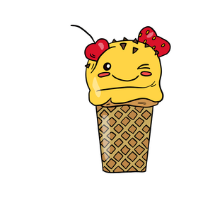 Kawaii ice cream cartoon clipart