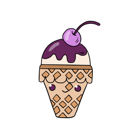 Cartoon kawaii ice cream clipart