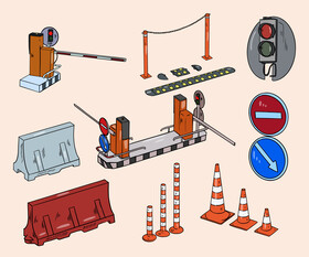 Road equipment vector