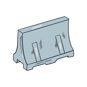 Plastic traffic barrier clipart
