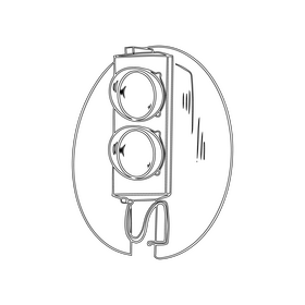 Pedestrian traffic lights black and white clipart