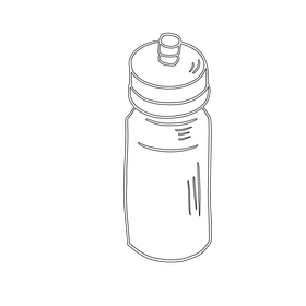 Sports fitness water bottle black and white clipart