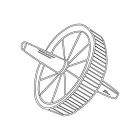 Gymnastic roller black and white clipart