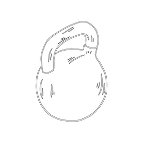 Fitness kettlebell black and white clipart