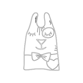 Baby animal pillow black and white clipart