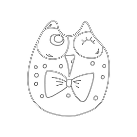 Animal pillow for kids black and white clipart