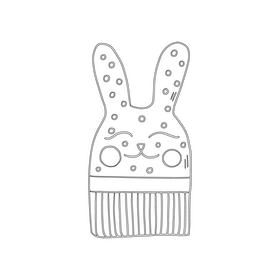 Nursery cute rabbit pillow for babies black and white clipart
