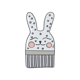 Nursery cute rabbit pillow for babies clipart