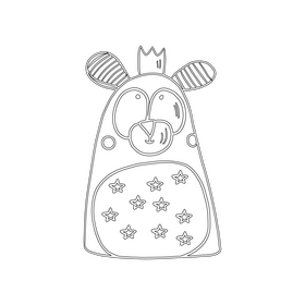 Nursery animal pillow black and white clipart