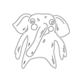 Decorative nursery elephant pillow black and white clipart