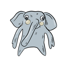 Decorative nursery elephant pillow clipart