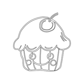 Baby cupcake pillow black and white clipart